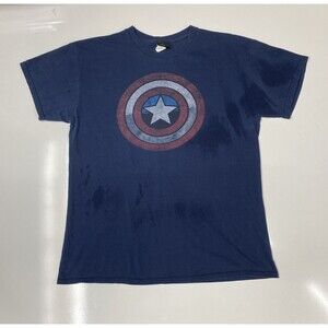 Men’s Captain Americas Shield Marvel Blue Short Sleeve Graphic T shirt size M